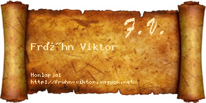 Frühn Viktor névjegykártya